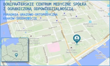 PORADNIA URAZOWO-ORTOPEDYCZNA - BONIFRATERSKIE CENTRUM MEDYCZNE SPÓŁKA Z OGRANICZONĄ ODPOWIEDZIALNOŚCIĄ - UL. TRYNITARSKA 11,  KRAKÓW-ŚRÓDMIEŚCIE