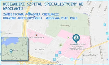 ZAMIEJSCOWA PORADNIA CHIRURGII URAZOWO-ORTOPEDYCZNEJ - WOJEWÓDZKI SZPITAL SPECJALISTYCZNY WE WROCŁAWIU - UL. POŚWIĘCKA 8,  WROCŁAW-PSIE POLE