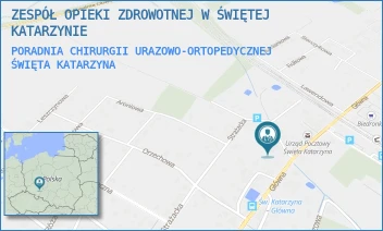 PORADNIA CHIRURGII URAZOWO-ORTOPEDYCZNEJ - ZESPÓŁ OPIEKI ZDROWOTNEJ W ŚWIĘTEJ KATARZYNIE - UL. STEFANA ŻEROMSKIEGO 1,  ŚWIĘTA KATARZYNA