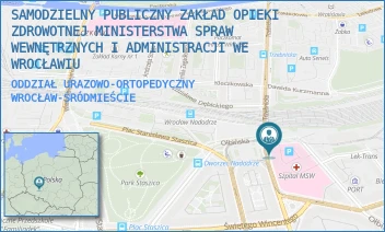 ODDZIAŁ URAZOWO-ORTOPEDYCZNY - SAMODZIELNY PUBLICZNY ZAKŁAD OPIEKI ZDROWOTNEJ MINISTERSTWA SPRAW WEWNĘTRZNYCH I ADMINISTRACJI WE WROCŁAWIU - UL. OŁBIŃSKA 32,  WROCŁAW-ŚRÓDMIEŚCIE