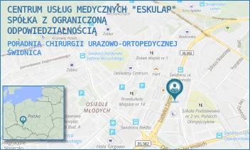 PORADNIA CHIRURGII URAZOWO-ORTOPEDYCZNEJ - CENTRUM USŁUG MEDYCZNYCH "ESKULAP" SPÓŁKA Z OGRANICZONĄ ODPOWIEDZIALNOŚCIĄ - UL. LUDWIKA ZAMENHOFA 47,  ŚWIDNICA