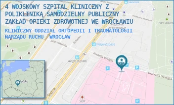 KLINICZNY ODDZIAŁ ORTOPEDII I TRAUMATOLOGII NARZĄDU RUCHU - 4 WOJSKOWY SZPITAL KLINICZNY Z POLIKLINIKĄ SAMODZIELNY PUBLICZNY ZAKŁAD OPIEKI ZDROWOTNEJ WE WROCŁAWIU - UL. RUDOLFA WEIGLA 5,  WROCŁAW