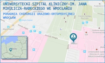 PORADNIA CHIRURGII URAZOWO-ORTOPEDYCZNEJ - UNIWERSYTECKI SZPITAL KLINICZNY IM. JANA MIKULICZA-RADECKIEGO WE WROCŁAWIU - UL. BOROWSKA 213,  WROCŁAW