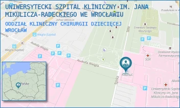 ODDZIAŁ KLINICZNY CHIRURGII DZIECIĘCEJ - UNIWERSYTECKI SZPITAL KLINICZNY IM. JANA MIKULICZA-RADECKIEGO WE WROCŁAWIU - UL. BOROWSKA 213,  WROCŁAW