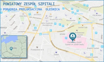 PORADNIA PRELUKSACYJNA - POWIATOWY ZESPÓŁ SZPITALI - UL. ARMII KRAJOWEJ 1,  OLEŚNICA