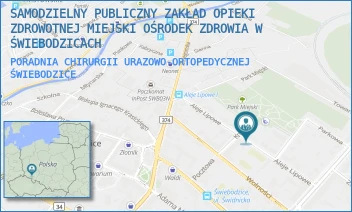 PORADNIA CHIRURGII URAZOWO-ORTOPEDYCZNEJ - SAMODZIELNY PUBLICZNY ZAKŁAD OPIEKI ZDROWOTNEJ MIEJSKI OŚRODEK ZDROWIA W ŚWIEBODZICACH - UL. ALEJE LIPOWE 15,  ŚWIEBODZICE