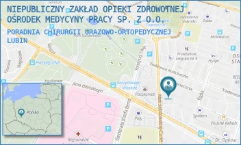 PORADNIA CHIRURGII URAZOWO-ORTOPEDYCZNEJ - NIEPUBLICZNY ZAKŁAD OPIEKI ZDROWOTNEJ OŚRODEK MEDYCYNY PRACY SP. Z O.O. - UL. SŁONECZNA 1,  LUBIN