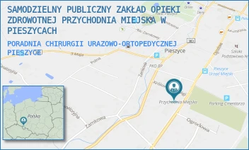 PORADNIA CHIRURGII URAZOWO-ORTOPEDYCZNEJ - SAMODZIELNY PUBLICZNY ZAKŁAD OPIEKI ZDROWOTNEJ PRZYCHODNIA MIEJSKA W PIESZYCACH - UL. KRÓLOWEJ JADWIGI 1,  PIESZYCE