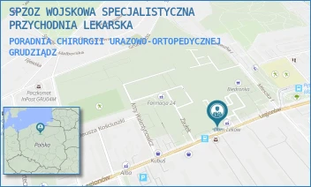 PORADNIA CHIRURGII URAZOWO-ORTOPEDYCZNEJ - WOJSKOWA SPECJALISTYCZNA PRZYCHODNIA LEKARSKA SAMODZIELNY PUBLICZNY ZAKŁAD OPIEKI ZDROWOTNEJ W GRUDZIĄDZU - LEGIONÓW 57,  GRUDZIĄDZ