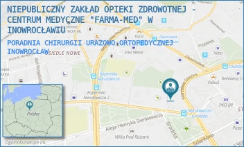 PORADNIA CHIRURGII URAZOWO-ORTOPEDYCZNEJ - NIEPUBLICZNY ZAKŁAD OPIEKI ZDROWOTNEJ - CENTRUM MEDYCZNE "FARMA-MED" W INOWROCŁAWIU - NARUTOWICZA 24,  INOWROCŁAW