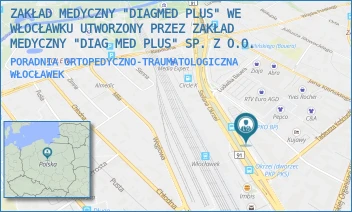 PORADNIA ORTOPEDYCZNO-TRAUMATOLOGICZNA - ZAKŁAD MEDYCZNY "DIAGMED PLUS" WE WŁOCŁAWKU UTWORZONY PRZEZ ZAKŁAD MEDYCZNY "DIAG MED PLUS" SP. Z O.O. - OKRZEI 66,  WŁOCŁAWEK