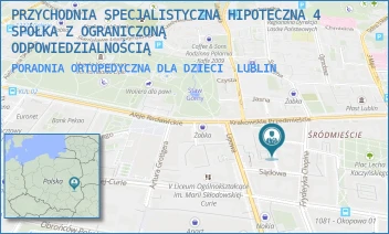 PORADNIA ORTOPEDYCZNA DLA DZIECI - PRZYCHODNIA SPECJALISTYCZNA HIPOTECZNA 4 SPÓŁKA Z OGRANICZONĄ ODPOWIEDZIALNOŚCIĄ - HIPOTECZNA 4,  LUBLIN