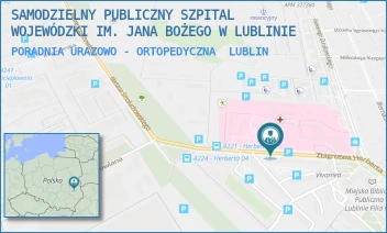 PORADNIA URAZOWO - ORTOPEDYCZNA - SAMODZIELNY PUBLICZNY SZPITAL WOJEWÓDZKI IM. JANA BOŻEGO W LUBLINIE - ZBIGNIEWA HERBERTA 21,  LUBLIN