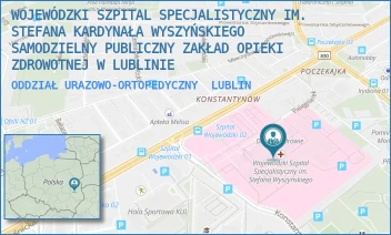 ODDZIAŁ URAZOWO-ORTOPEDYCZNY - WOJEWÓDZKI SZPITAL SPECJALISTYCZNY IM. STEFANA KARDYNAŁA WYSZYŃSKIEGO SAMODZIELNY PUBLICZNY ZAKŁAD OPIEKI ZDROWOTNEJ W LUBLINIE - AL. KRAŚNICKA 100,  LUBLIN