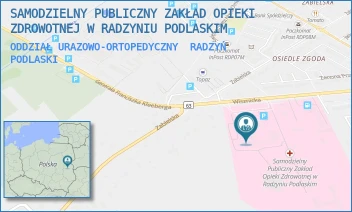 ODDZIAŁ URAZOWO-ORTOPEDYCZNY - SAMODZIELNY PUBLICZNY ZAKŁAD OPIEKI ZDROWOTNEJ W RADZYNIU PODLASKIM - WISZNICKA 111,  RADZYŃ PODLASKI