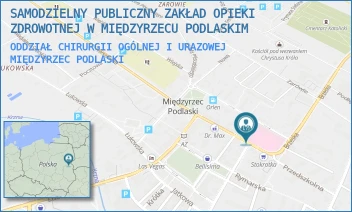 ODDZIAŁ CHIRURGII OGÓLNEJ I URAZOWEJ - SAMODZIELNY PUBLICZNY ZAKŁAD OPIEKI ZDROWOTNEJ W MIĘDZYRZECU PODLASKIM - WARSZAWSKA 2-4,  MIĘDZYRZEC PODLASKI