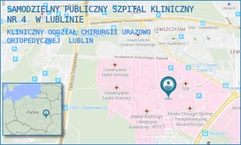 KLINICZNY ODDZIAŁ CHIRURGII URAZOWO - ORTOPEDYCZNEJ - UNIWERSYTECKI SZPITAL KLINICZNY NR 4 W LUBLINIE - DR. K. JACZEWSKIEGO 8,  LUBLIN
