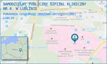 PORADNIA CHIRURGII URAZOWO-ORTOPEDYCZNEJ - UNIWERSYTECKI SZPITAL KLINICZNY NR 4 W LUBLINIE - DR. K. JACZEWSKIEGO 8,  LUBLIN