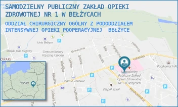 ODDZIAŁ CHIRURGICZNY OGÓLNY Z PODODDZIAŁEM INTENSYWNEJ OPIEKI POOPERACYJNEJ - SAMODZIELNY PUBLICZNY ZAKŁAD OPIEKI ZDROWOTNEJ NR 1 W BEŁŻYCACH - LUBELSKA 90,  BEŁŻYCE