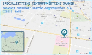 PORADNIA CHIRURGII URAZOWO-ORTOPEDYCZNEJ DLA DZIECI - SPECJALISTYCZNE CENTRUM MEDYCZNE SANMED - ŻYTNIA 16,  RYKI