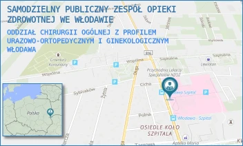 ODDZIAŁ CHIRURGII OGÓLNEJ Z PROFILEM URAZOWO-ORTOPEDYCZNYM I GINEKOLOGICZNYM - SAMODZIELNY PUBLICZNY ZESPÓŁ OPIEKI ZDROWOTNEJ WE WŁODAWIE - AL. JÓZEFA PIŁSUDSKIEGO 64,  WŁODAWA
