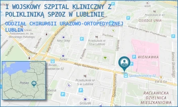 ODDZIAŁ CHIRURGII URAZOWO-ORTOPEDYCZNEJ - 1 WOJSKOWY SZPITAL KLINICZNY Z POLIKLINIKĄ SPZOZ W LUBLINIE - AL. RACŁAWICKIE 23,  LUBLIN