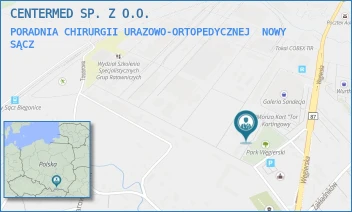 PORADNIA CHIRURGII URAZOWO-ORTOPEDYCZNEJ - "CENTERMED" SPÓŁKA Z OGRANICZONĄ ODPOWIEDZIALNOŚCIĄ - UL. WĘGIERSKA 188,  NOWY SĄCZ