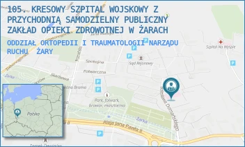 ODDZIAŁ ORTOPEDII I TRAUMATOLOGII NARZĄDU RUCHU - 105. KRESOWY SZPITAL WOJSKOWY Z PRZYCHODNIĄ SAMODZIELNY PUBLICZNY ZAKŁAD OPIEKI ZDROWOTNEJ W ŻARACH - UL. DOMAŃSKIEGO 2,  ŻARY