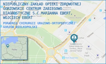 PORADNIA CHIRURGII URAZOWO-ORTOPEDYCZNEJ - NIEPUBLICZNY ZAKŁAD OPIEKI ZDROWOTNEJ GORZOWSKIE CENTRUM ZABIEGOWO DIAGNOSTYCZNE S.C.MARZANNA EBERT, WOJCIECH EBERT - UL. FRANCISZKA WALCZAKA 23E,  GORZÓW WIELKOPOLSKI