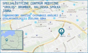 JEDNODNIOWY ODDZIAŁ CHIRURGII OGÓLNEJ I OTOLARYNGOLOGII - SPECJALISTYCZNE CENTRUM MEDYCZNE "UROLOG" BROMBER, HALIŃSKA SPÓŁKA JAWNA - UL. ANIELI KRZYWOŃ 2,  ZIELONA GÓRA