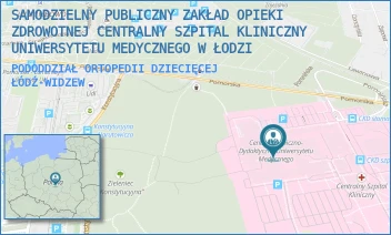 PODODDZIAŁ ORTOPEDII DZIECIĘCEJ - SAMODZIELNY PUBLICZNY ZAKŁAD OPIEKI ZDROWOTNEJ CENTRALNY SZPITAL KLINICZNY UNIWERSYTETU MEDYCZNEGO W ŁODZI - UL. POMORSKA 251,  ŁÓDŹ-WIDZEW