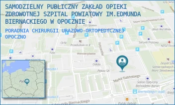 PORADNIA CHIRURGII URAZOWO-ORTOPEDYCZNEJ - SAMODZIELNY PUBLICZNY ZAKŁAD OPIEKI ZDROWOTNEJ SZPITAL POWIATOWY IM.EDMUNDA BIERNACKIEGO W OPOCZNIE - UL. PARTYZANTÓW 30,  OPOCZNO