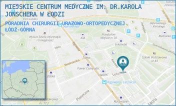 PORADNIA CHIRURGII URAZOWO-ORTOPEDYCZNEJ - MIEJSKIE CENTRUM MEDYCZNE IM. DR.KAROLA JONSCHERA W ŁODZI - UL. LECZNICZA 6,  ŁÓDŹ-GÓRNA
