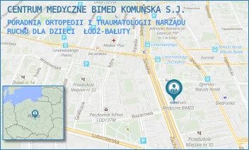 PORADNIA ORTOPEDII I TRAUMATOLOGII NARZĄDU RUCHU DLA DZIECI - CENTRUM MEDYCZNE BIMED KOMUŃSKA S.J. - UL. ZACHODNIA 12A,  ŁÓDŹ-BAŁUTY