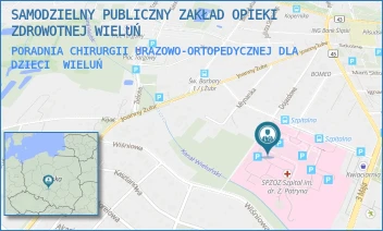 PORADNIA CHIRURGII URAZOWO-ORTOPEDYCZNEJ DLA DZIECI - SAMODZIELNY PUBLICZNY ZAKŁAD OPIEKI ZDROWOTNEJ WIELUŃ - UL. UL. SZPITALNA 16,  WIELUŃ
