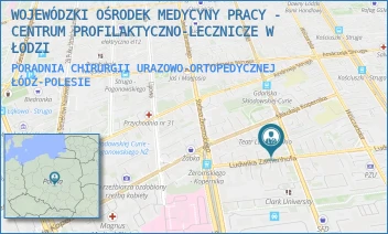 PORADNIA CHIRURGII URAZOWO-ORTOPEDYCZNEJ - WOJEWÓDZKI OŚRODEK MEDYCYNY PRACY - CENTRUM PROFILAKTYCZNO-LECZNICZE W ŁODZI - UL. GDAŃSKA 117A,  ŁÓDŹ-POLESIE