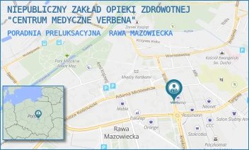 PORADNIA PRELUKSACYJNA - NIEPUBLICZNY ZAKŁAD OPIEKI ZDROWOTNEJ "CENTRUM MEDYCZNE VERBENA" - UL. KRAKOWSKA 9,  RAWA MAZOWIECKA