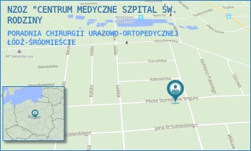 PORADNIA CHIRURGII URAZOWO-ORTOPEDYCZNEJ - NZOZ "CENTRUM MEDYCZNE SZPITAL ŚW. RODZINY - UL. PILOTA STANISŁAWA WIGURY 19,  ŁÓDŹ-ŚRÓDMIEŚCIE