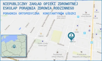 PORADNIA ORTOPEDYCZNA - NIEPUBLICZNY ZAKŁAD OPIEKI ZDROWOTNEJ ESKULAP PORADNIA ZDROWIA RODZINNEGO - UL. KOPERNIKA 23,  KONSTANTYNÓW ŁÓDZKI