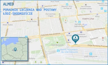 PORADNIA LECZENIA WAD POSTAWY - ALMED - UL. SKŁADOWA 16/18,  ŁÓDŹ-ŚRÓDMIEŚCIE