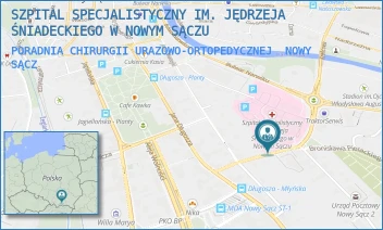 PORADNIA CHIRURGII URAZOWO-ORTOPEDYCZNEJ - SZPITAL SPECJALISTYCZNY IM. JĘDRZEJA ŚNIADECKIEGO W NOWYM SĄCZU - UL. MŁYŃSKA 5,  NOWY SĄCZ