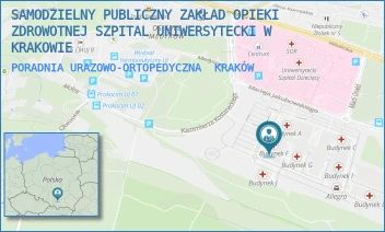 PORADNIA URAZOWO-ORTOPEDYCZNA - SAMODZIELNY PUBLICZNY ZAKŁAD OPIEKI ZDROWOTNEJ SZPITAL UNIWERSYTECKI W KRAKOWIE - UL. MACIEJA JAKUBOWSKIEGO 2,  KRAKÓW