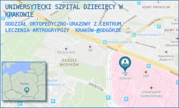 ODDZIAŁ ORTOPEDYCZNO-URAZOWY Z CENTRUM LECZENIA ARTROGRYPOZY - UNIWERSYTECKI SZPITAL DZIECIĘCY W KRAKOWIE - UL. WIELICKA 265,  KRAKÓW-PODGÓRZE