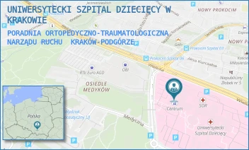 PORADNIA ORTOPEDYCZNO-TRAUMATOLOGICZNA NARZĄDU RUCHU - UNIWERSYTECKI SZPITAL DZIECIĘCY W KRAKOWIE - UL. WIELICKA 265,  KRAKÓW-PODGÓRZE
