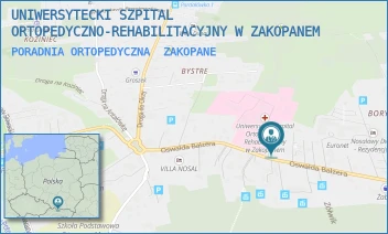 PORADNIA ORTOPEDYCZNA - UNIWERSYTECKI SZPITAL ORTOPEDYCZNO-REHABILITACYJNY W ZAKOPANEM - UL. OSWALDA BALZERA 15,  ZAKOPANE