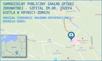 ODDZIAŁ CHIRURGII URAZOWO-ORTOPEDYCZNEJ - SAMODZIELNY PUBLICZNY ZAKŁAD OPIEKI ZDROWOTNEJ - SZPITAL IM.DR. JÓZEFA DIETLA W KRYNICY-ZDROJU - UL. JÓZEFA IGNACEGO KRASZEWSKIEGO 142,  KRYNICA-ZDRÓJ