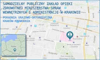 PORADNIA URAZOWO-ORTOPEDYCZNA - SAMODZIELNY PUBLICZNY ZAKŁAD OPIEKI ZDROWOTNEJ MINISTERSTWA SPRAW WEWNĘTRZNYCH I ADMINISTRACJI W KRAKOWIE - UL. KRONIKARZA GALLA 25,  KRAKÓW-KROWODRZA