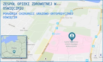 PORADNIA CHIRURGII URAZOWO-ORTOPEDYCZNEJ - ZESPÓŁ OPIEKI ZDROWOTNEJ W OŚWIĘCIMIU - UL. WYSOKIE BRZEGI 4,  OŚWIĘCIM