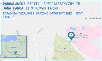 PORADNIA CHIRURGII URAZOWO-ORTOPEDYCZNEJ - PODHALAŃSKI SZPITAL SPECJALISTYCZNY IM. JANA PAWŁA II W NOWYM TARGU - UL. SZPITALNA 14,  NOWY TARG
