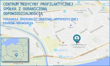 PORADNIA CHIRURGII URAZOWO-ORTOPEDYCZNEJ - CENTRUM MEDYCYNY PROFILAKTYCZNEJ SPÓŁKA Z OGRANICZONĄ ODPOWIEDZIALNOŚCIĄ - UL. BOLESŁAWA KOMOROWSKIEGO 12,  KRAKÓW-KROWODRZA
